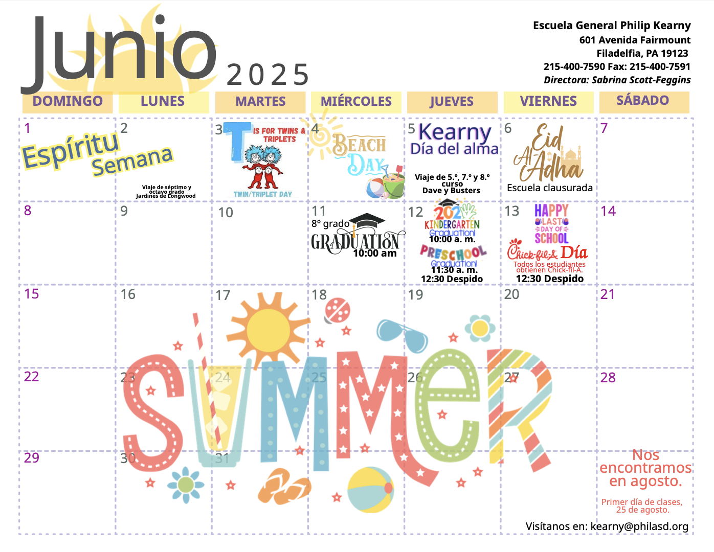 Calendar General Philip Kearny School